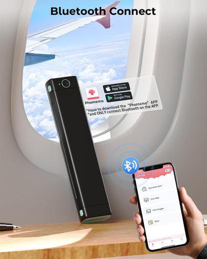 Phomemo Portable Printer Wireless for Travel, [New] M08F-Letter Bluetooth Mobile Printer Support 8.5 inch x 11 inch US Letter, No-Ink Thermal Compact Printer, Compatible with Android and iOS Phone & Laptop