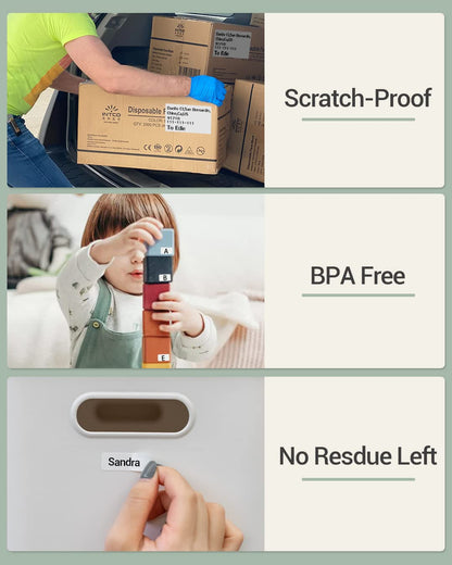 Multi-Purpose Square Self-Adhesive Label for Phomemo M110/M200 Label Printer,1.97''x3.15''(50x80mm),100 Labels/Roll, Black on White