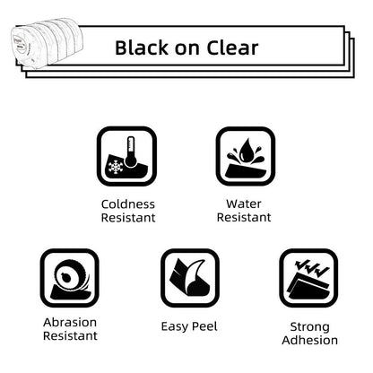 5x PhomemoP12&P12-Pro Etikettenband Original 12mm x 4m Schwarz auf Transparentem Q5-TB131 Wasserfestem Kunststoff Selbstklebendes Etikettenband für Phomemo P12&P12-Pro Etikettendrucker