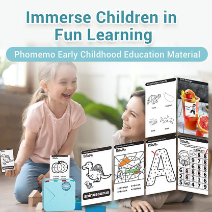 M02S Ta??nabilir Yaz?c? Seti Kablosuz Bluetooth Termal 300dpi HD Bask? ?arj Edilebilir Pil, ?ocuk Dergisi Organizasyon Foto?raflar? i?in Uygun, Phomemo iOS ve Android ile uyumlu, Ye?il