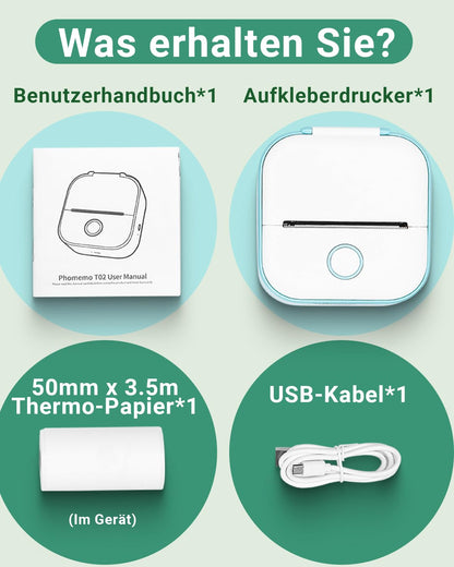 Phomemo T02 mini fotoğraf yazıcısı, akıllı telefon için termal yazıcı, cep telefonu termal yazıcı, küçük, çıkartma, Bluetooth yazıcı, günlük, hediye, koleksiyon defteri, fotoğraf albümü, dekorasyon,