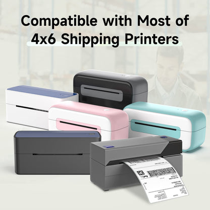 Phomemo Purple Shipping Labels- 4X6'' Thermal Shipping Labels -Fan-Fold Labels for Shipping Labels, Address Labels, Product Logo Labels, Barcode Labels, 500pcs