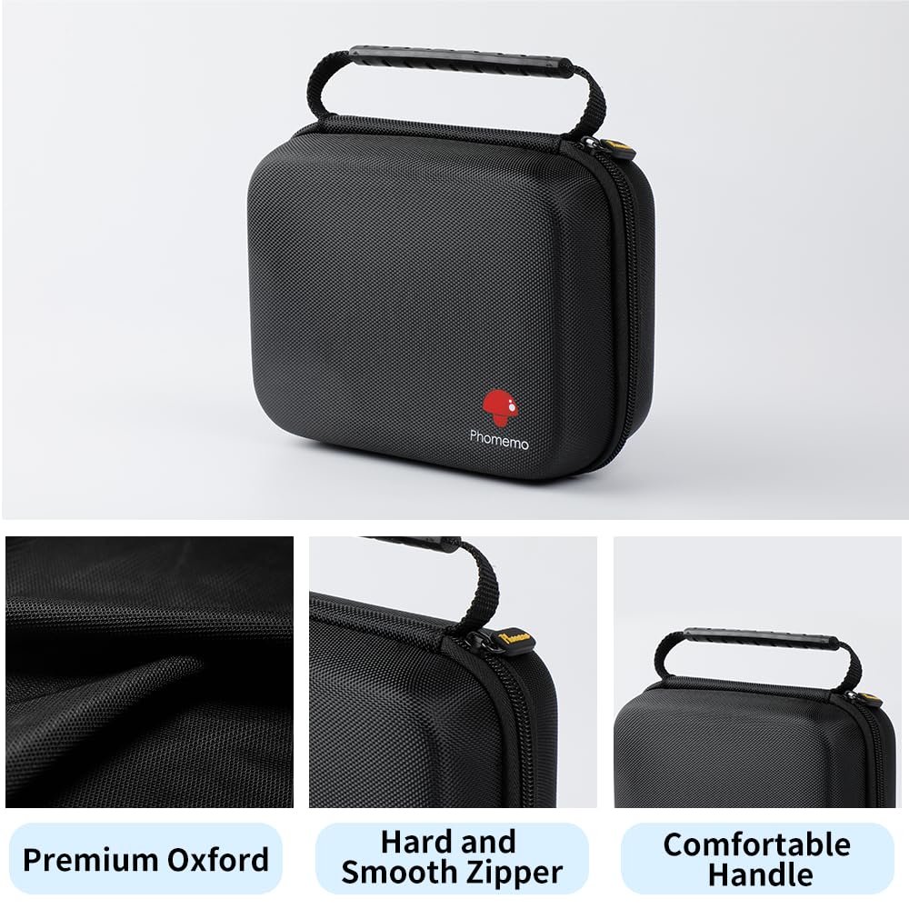 Phomemo Sac d'imprimante, sac portable pour imprimante d'¨¦tiquettes M221/M220/M110/M120/M200/M04S/M04AS r¨¦sistant aux chocs, ¨¦tanche, sac de support pour imprimante d'¨¦tiquettes avec ruban, avec poche