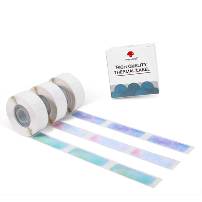 D30 Thermal Paper - Compatible with Phomemo D30 Starry Sky Sticker Paper, Adhesive Labels, Thermo-Decal Paper for Printing Images/1D Code/Text/Symbols/Price/Etc, 12x40mm, 3 Rolls