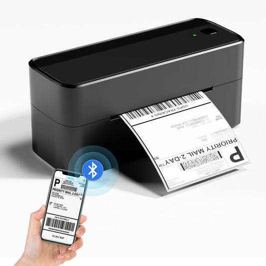 Phomemo Stampante per etichette Bluetooth, stampante termica DHL 4XL, stampante per etichette per Mac/PC, stampante per etichette di spedizione, stampante per codici a barre, Amazon, Ebay, Etsy &.