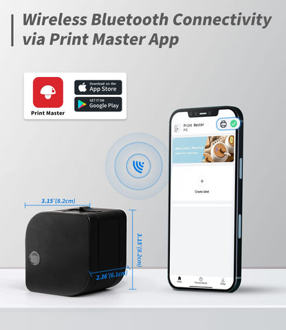 Phomemo P12 etichettatrice set con 3 rotoli di etichette di colore diverso, etichettatrice termica autoadesiva, stampante per etichette Bluetooth per casa, ufficio, stampante per etichette per iOS e