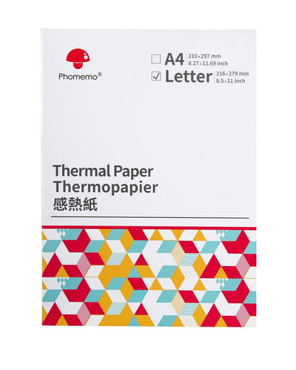 Phomemo US Letter Folding Thermal Paper,Continuous Phomemo M08F Thermal Paper,Compatible with COLORWING M08F, M832, M834, Compatible with HPRT MT800/MT800Q Printer, Size 8.5'' x 11'',100 Sheets