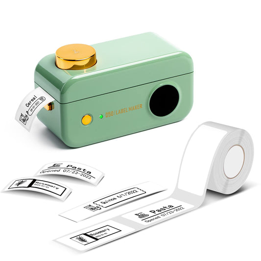 Label Maker Machine with Tape- Phomemo D50 Bluetooth Label Maker Small Wireless Label Printer, 16-24mm Print Width for Storage,Office,Home, Support Phones & Pad, USB Rechargeable