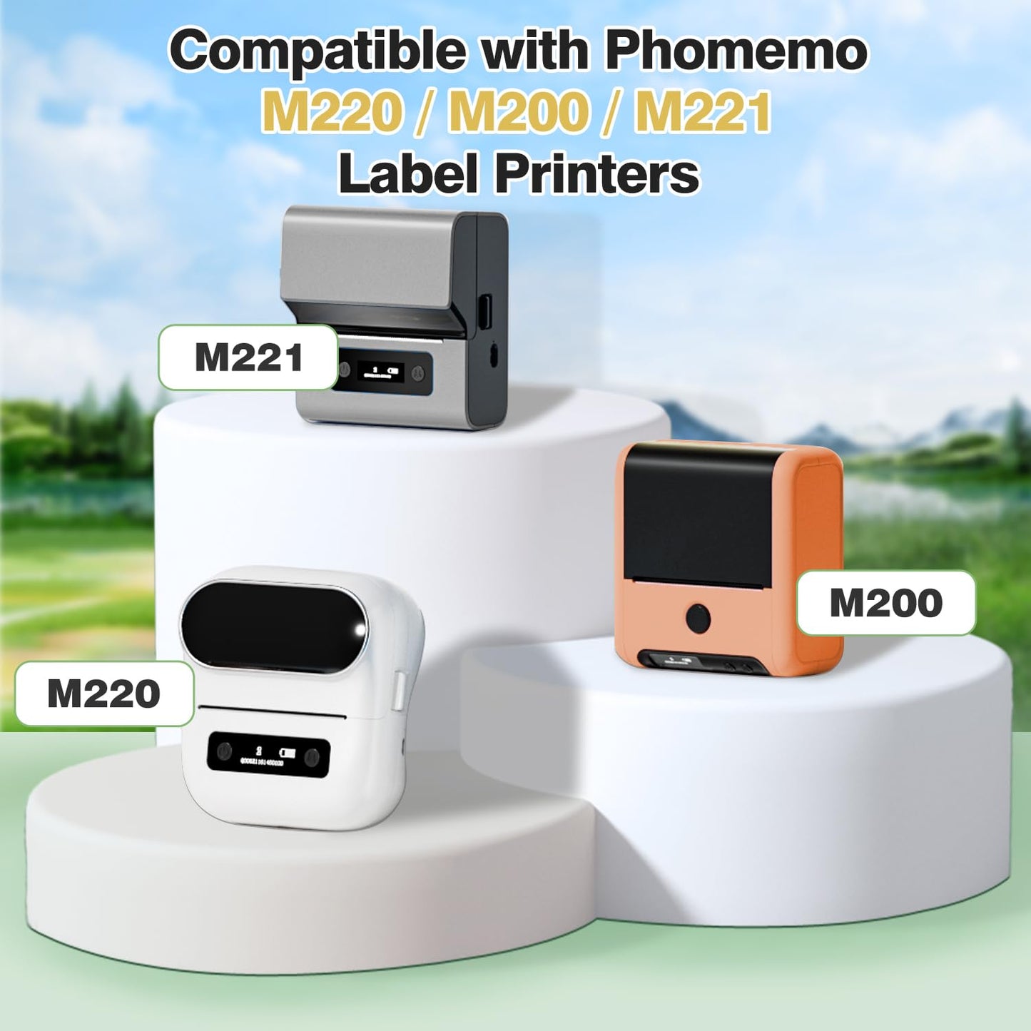 Phomemo Thermal Label, Adhesive Label, 60 x 40 mm, Compatible with the Phommeo M200 Label Printer, Suitable for Office, Warehouse, Address Label, Price Tag. 180 Labels Per Roll (White Label)