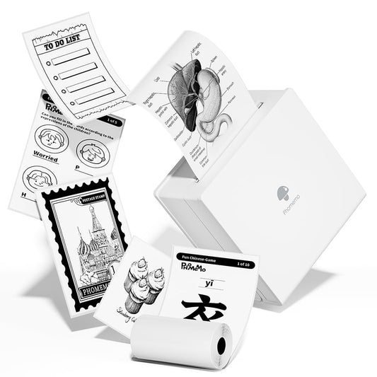 Drukarka Bluetooth Phomemo M02 Termiczna drukarka kieszonkowa Natychmiastowa drukarka fotograficzna Przenośna drukarka pokwitowań kompatybilna z Androidem iPhone iPad do Journal Travel Kids DIY White