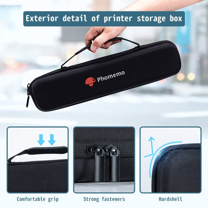 Phomemo Case, Compatible with Itari, COLORWING, Odaro, Omezizy M08F/P831/TP81 Letter & A4 Portable Printer, for HPRT MT800 Mobile Travel Printer Storage Holder Paper & USB Cable(Box Only)
