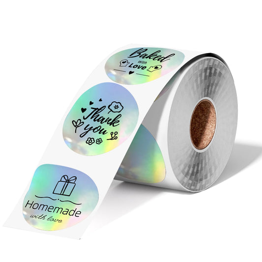 Phomemo Circle Labels- 2'' Thermal Round Laser Color Label for Barcode Label, DIY Logo Design, Small Business, Compatible with Most of Shipping Label Printers, 400pcs/Roll