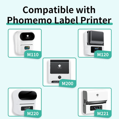 Phomemo tags M110 M120 M200 M220 M221 tags, Build Jewelry Tags, Water Cutter Cable Tags, Award Tags, Terminal Tags, 25mm*38mm + 40mm, 100 Tags/Roll, White