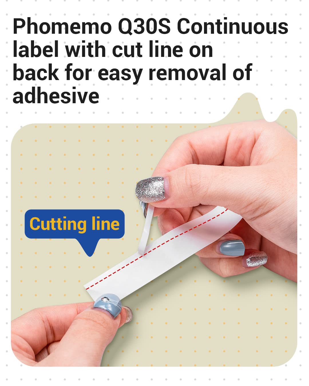 Phomemo Q30/Q31/D30 Continuous Label 1/2''*236 1/8'' (15mm*6m) White Adhesive Thermal Label, 3 Rolls, Wateproof, Oilproof, Strong Adhesion