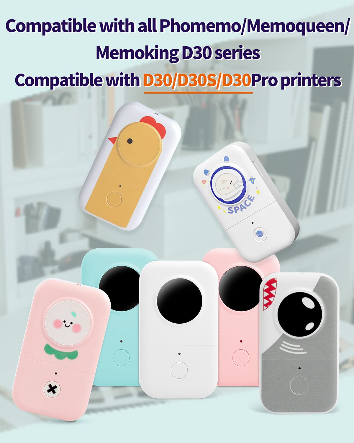Phomemo Q30 Q30S Q31 Q32 D30 D35 D30S Label Paper, 14x30mm [ 1/2'' x 1 1/8''] Label Tape for Phomemo Q30S/Q31/D30 Label Maker, Phomemo Labels Suitable for School,Home,Name,210pcs/Roll, Total 3 Rolls