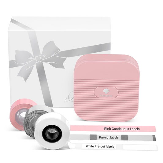 Phomemo Set de Regalo de la Impresora de Etiquetas Bluetooth Q31, Mini etiquetadora para iOS y Android, etiquetadora autoadhesiva para el hogar y la Oficina, con 3 Rollos de Etiquetas.