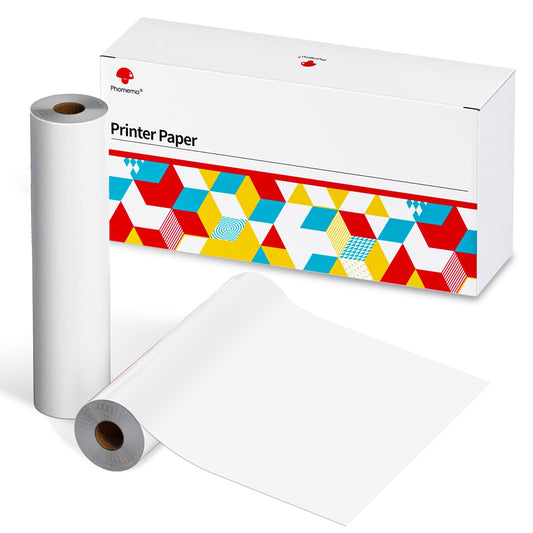 Phomemo Rotoli di carta per stampante termica formato A4, compatibile con stampante portatile M08F (2 rotoli da 100 fogli)