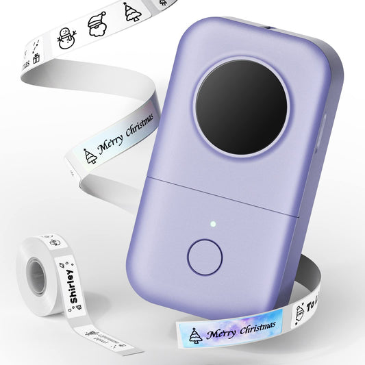 Phomemo D30 Impresora de Etiquetas Bluetooth portátil Etiquetadoras térmica Impresora Etiquetas Autoadhesivas para el hogar,Colegio,Tienda,Nombre,para Dispositivos Inteligentes Android e iOS -Violeta