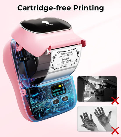 Label Maker Machine Phomemo M110, Label Printer for Small Business, Label Maker Machine with Tape for Barcode, Mailing, Clothing, Thermal Label Printer for Android & iOS, with 1 Roll Thermal Label