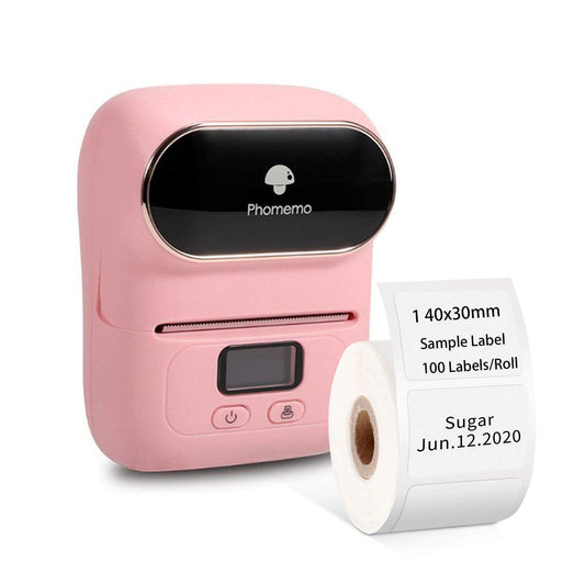 Label Printer - Phomemo-M110 Portable Bluetooth Thermal Mini Label Maker Machine, Sticker Maker, Barcode Printer, Apply to Labeling, Office, Cable, Retail, Compatible with Android & iOS System