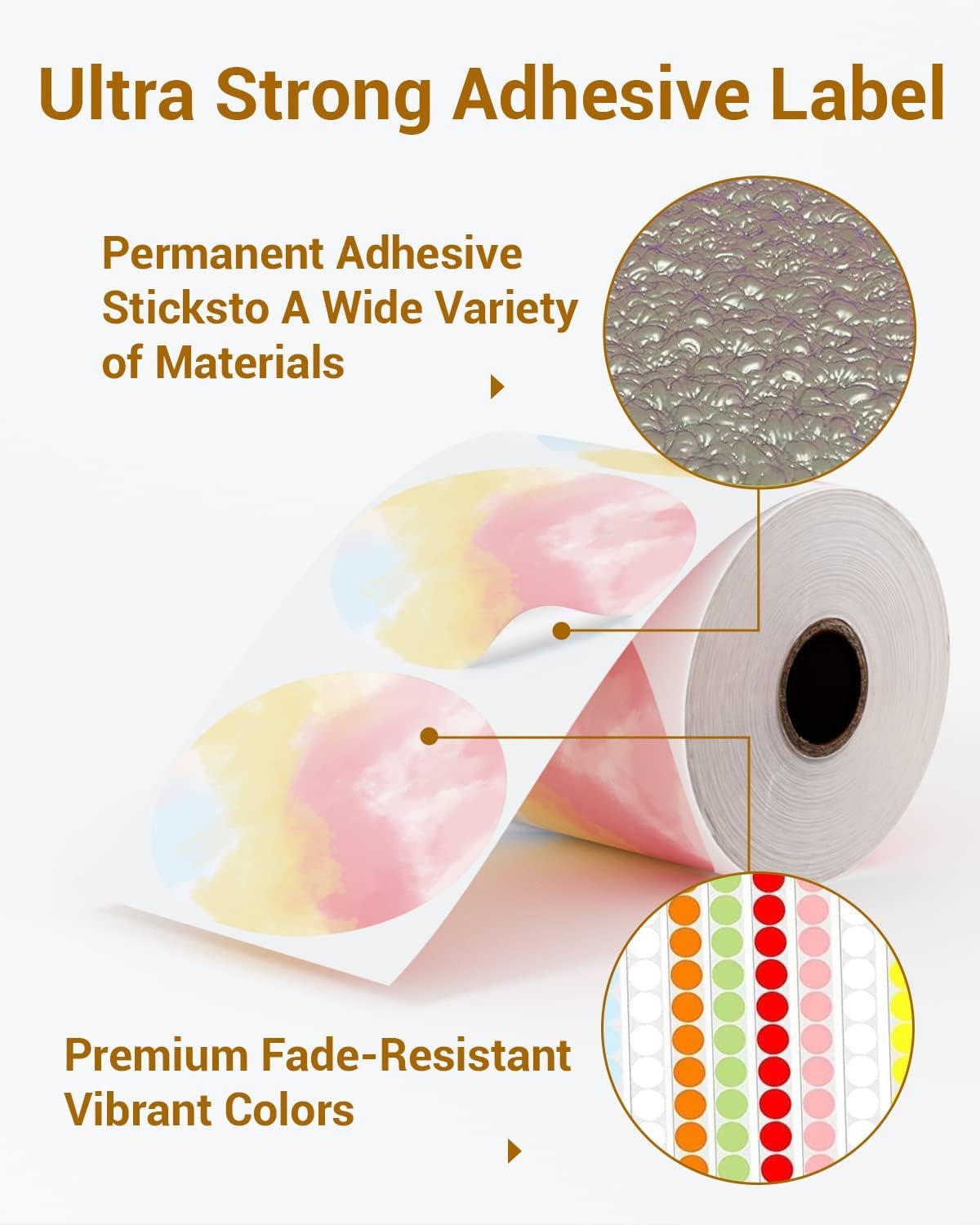 Phomemo 3'' éTiquettes Thermiques En Couleur (500pcs) Pour Imprimante D'éTiquettes D'ExpéDition 4xl - éTiquettes Autocollantes Pour Les Petites Entreprises, RéSistantes Aux Rayures Et à L'Eau