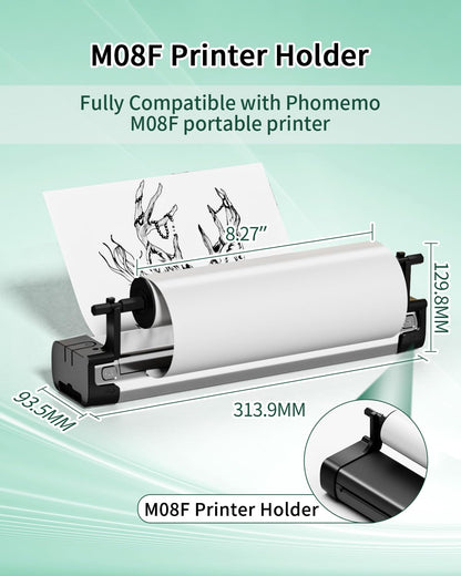 Phomemo Rotolo di carta termica M08F, formato A4, rotolo di carta per stampante termica compatibile con la stampante portatile M08F, da utilizzare con il supporto stampante M08F (solo rotolo di carta,