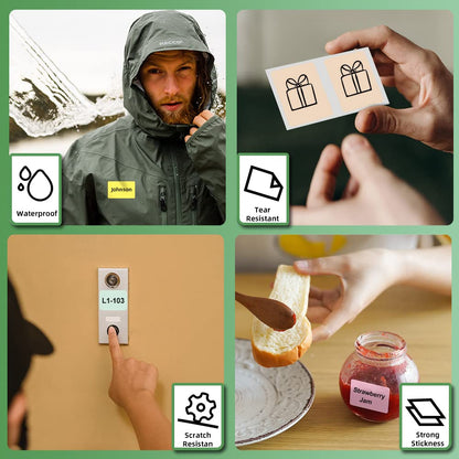 Etichette adesive per etichettatrice Phomemo M110, M120, M200, M220, M221 per stampare prezzo, nome, indirizzo, logo, codice a barre, 40 x 30 mm, colore: verde (1 rotolo)