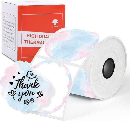 Phomemo Ronde etiketten voor thermische printers, M110/M110S/M120/M200/M220, 50 x 50 mm, thermisch rond kleurverlooplabel voor barcode/logo-labels, kleine handels/thuisgebruik, blauw