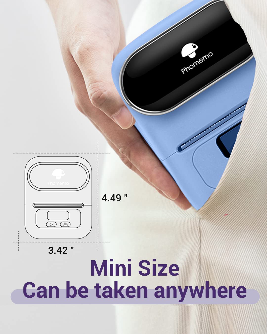 Label Maker - Phomemo-M110 Portable Bluetooth Thermal Mini Label Printer Machine, Sticker Maker, Barcode Printer, Apply to Labeling, Office, Cable, Retail, Compatible with Android & iOS System¡­