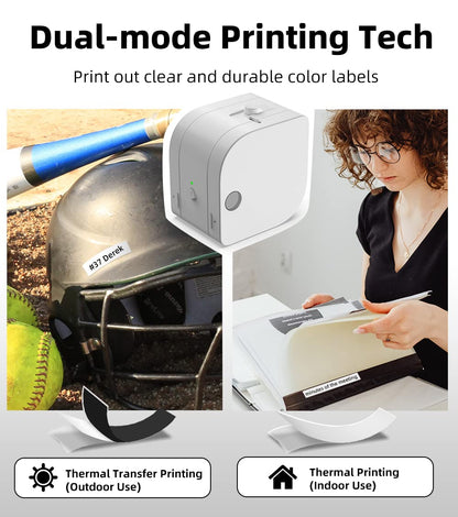 Phomemo P12-Pro Mini Bluetooth Etikettierger?t, USB aufladbares Thermo-Beschriftungsger?t Selbstklebend, Etikettendrucker f¨¹r B¨¹ro, Zuhause, Wireless Labeldrucker f¨¹r iOS & Android-Wei?