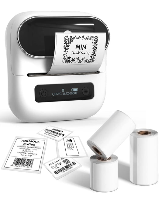 M220 Label Maker, Phomemo New Flagship 3.14 Inch Bluetooth Portable Thermal Label Printer for Barcode, Address, Labeling, Mailing, File Folder Label, Easy to Use, Support Phone&PC, With 3 Coiled Label