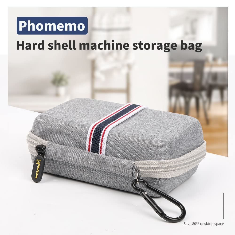 Label Printer Case Hard Carry Case Compatible with Phomemo D30/Q30S/M02/M110/M02S/T02 Label Printer, Label Maker Labeler Storage Holder