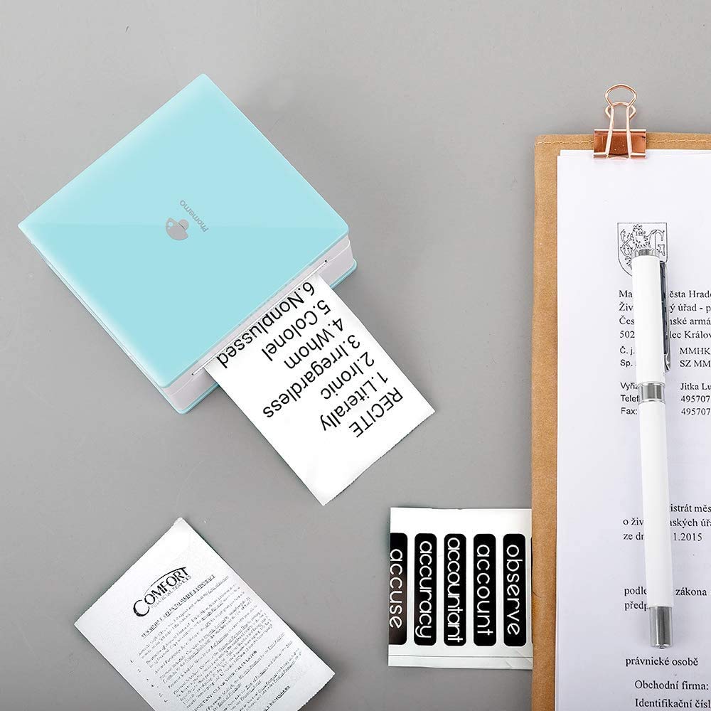 Phomemo Portable Printer M02 Pocket Printer- Mini Bluetooth Wireless Portable Mobile Printer Thermal Printer Compatible with iOS + Android for Learning Assistance, Study Notes, Journal, Fun, Work