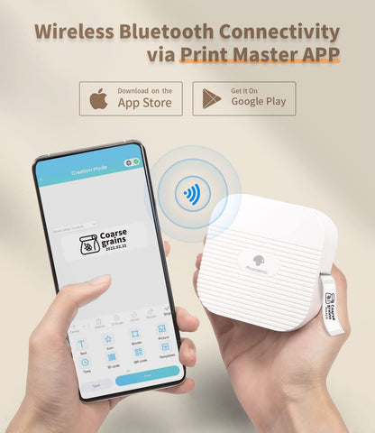 Phomemo Q31 Etikettendrucker, Bluetooth Etikettendrucker Geschenkset mit 3 Etikettenrollen in wei?, klar und rosa, 203 DPI Handheld-Ger?t f¨¹r iOS und Android, f¨¹r zu Hause und im B¨¹ro