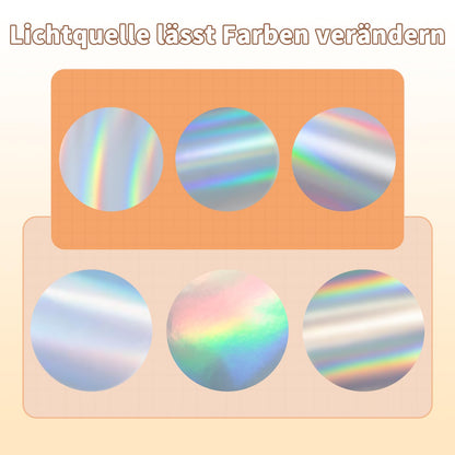 Phomemo Ronde Holografische Zilveren Thermische Etiketten 50x50mm,2inch Zelfklevende Stickers,Voor DIY Bedankt,Embleem,Code,enz,Compatibel Met Printers Van Verschillende Merken(400 etiketten/rol)