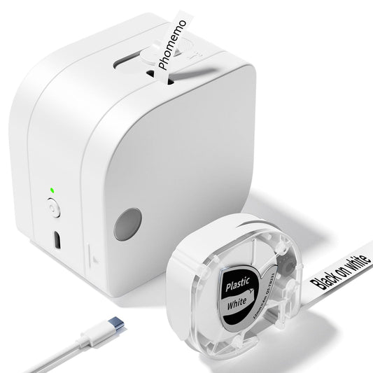 Phomemo P12 Pro ラベルメーカー Bluetooth接続多機能 マシン テープ付き ポータブル充電式ラベルメーカー 感熱小型充電式シールプリンター ワイヤレスラベルプリンター アンドロイド＆iOS対応 書類整理/名前シール/値札シール/調味料に適用 Android & iOS対応 - ホワイト
