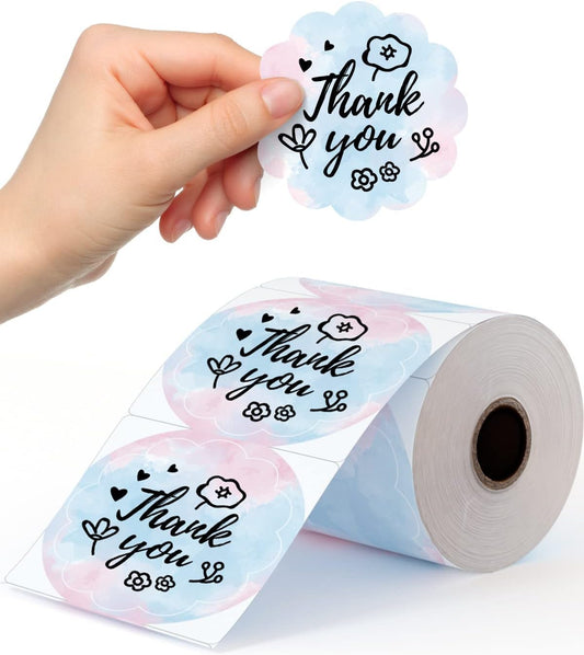 Phomemo Rouleau D'Autocollants Ronds De 2 Pouces En Couleur Pour Imprimante D'éTiquettes Thermiques, éTiquettes Autocollantes Circulaires Pour Carte De Remerciement, Logo, Nom/Prix, Adresse, Code Qr