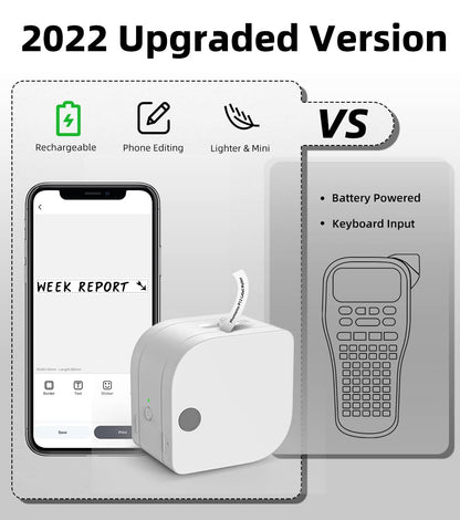 Phomemo P12-Pro Mini Bluetooth Etikettierger?t, USB aufladbares Thermo-Beschriftungsger?t Selbstklebend, Etikettendrucker f¨¹r B¨¹ro, Zuhause, Wireless Labeldrucker f¨¹r iOS & Android-Wei?