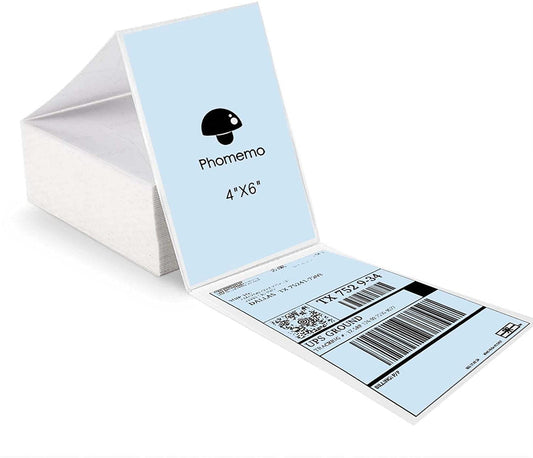 Phomemo Thermal Direct Shipping etiket, 500/Direct Thermo verzendlabels, 4 x 6 stickerpapier voor verzendverpakkingen, compatibel met thermische labelprinters, 500/thermische vouwetiketten