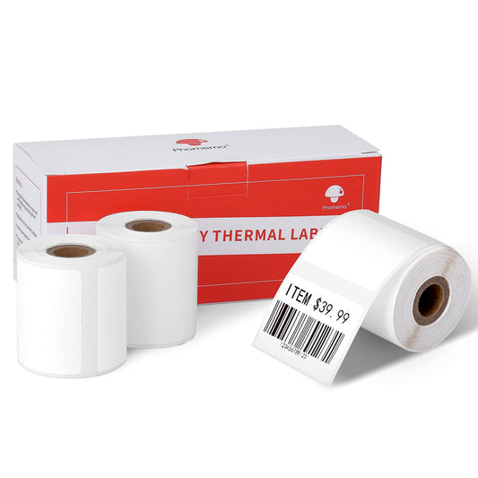 Lot de 3 rouleaux de papier Phomemo M110, 40 x 30 mm, étiquettes thermiques autocollantes pour étiqueteuse Phomemo M110 M120 M220 M221, pour code-barres, adresses, prix, etc.