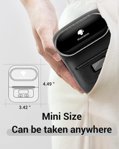 Label Maker - Phomemo M110 Portable Bluetooth Thermal Mini Label Maker Machine, Sticker Maker, Barcode Printer for Clothing, Jewelry, Retail, Mailing, Compatible with Android & iOS System