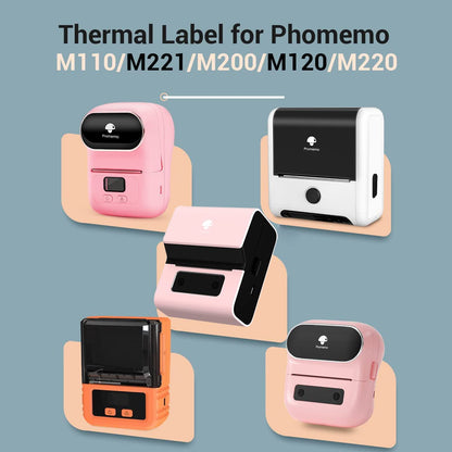 Étiquettes autocollantes carrées polyvalentes pour phomemo M110 / m221 / m220 / m120 / M200 / m110s, 1,57 ''x 1,18'' (40x30mm), 230 étiquettes/rouleau, Noir et blanc