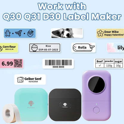 Endlosetiketten f¨¹r Phomemo Q31/Q30S/Q30, Lavendel, Wei?, Rosa Klebeetiketten 15mmx6m, BPA freie Aufkleber, Thermo-Etikettenrolle f¨¹r Colorwing Q30 Bluetooth Labelmaker- 3 Rollen