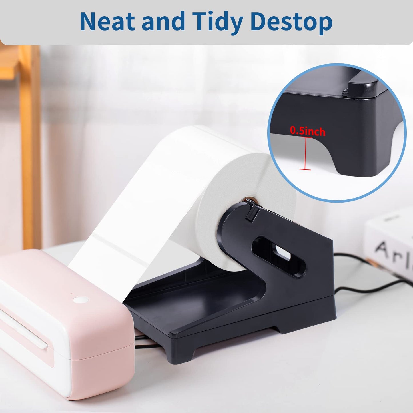 Phomemo Thermo-labelhouder 2-in-1 voor rollen en eindeloze etiketten, compatibel met Phomemo, Rollo, Asprink, iDPRT, Polono, Itari labelprinter