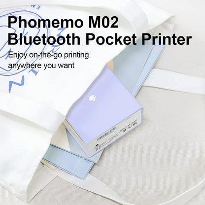 Phomemo Mini stampante portatile M02 ¨C Stampante termica Bluetooth tascabile istantanea per telefono, compatibile con iOS 13.0 e Android 8.0 e superiori, per diario, studio, Natale, regalo per bambini