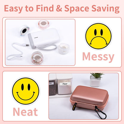 Phomemo D30 D35 Label Marker Case Compatible with NIIMBOT D11 SUPVAN E10/JADENS D110/Marklife P11 Label Printer, Carrying Bag Storage Holder for Mini Smart Label Maker Label Printer Hard Shell Bag