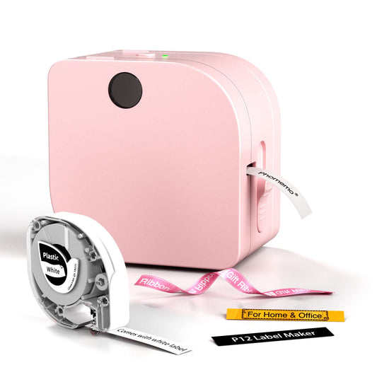 Phomemo P12 Mini ¨¦tiqueteuse Bluetooth, imprimante Etiquette autocollante Thermiques pour la Maison, Le Bureau et Les Petites Entreprises, Wireless Label Maker pour t¨¦l¨¦phone iOS et Android