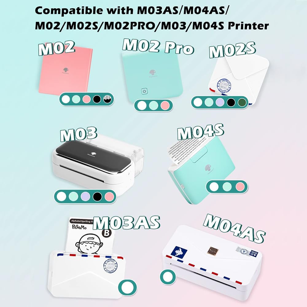 Carta Phomemo-20 anni adesivi bianchi, M02/M02PRO/M02S/M03/M03AS/M04S/M04AS mini carta adesiva stampante, mini carta ad ago caldo, 3 rotoli