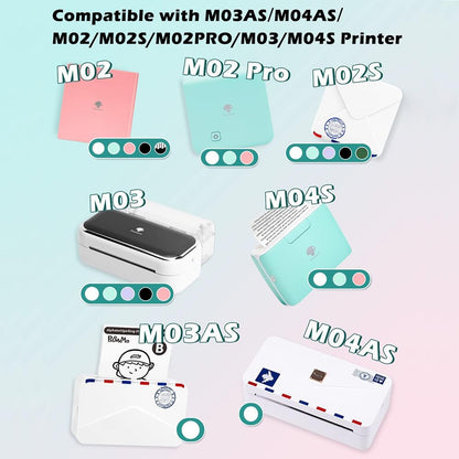 Carta Phomemo-20 anni adesivi bianchi, M02/M02PRO/M02S/M03/M03AS/M04S/M04AS mini carta adesiva stampante, mini carta ad ago caldo, 3 rotoli
