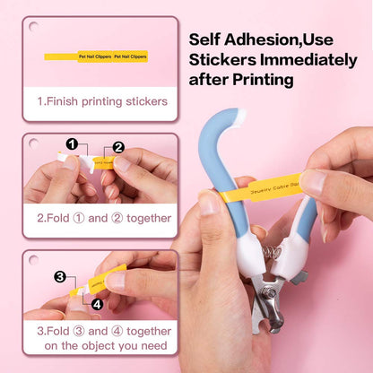 Phomemo D30 d30pro thermodrucker papierrolle - schmuck thermopapierkabel drahtmarkierungspapier Gelb f¨¹r 12,5 x 74 + 35 mm / 0,49 x 2,91 + 1,38 Zoll Bluetooth compact mobile Drucker, 3 rouleaux